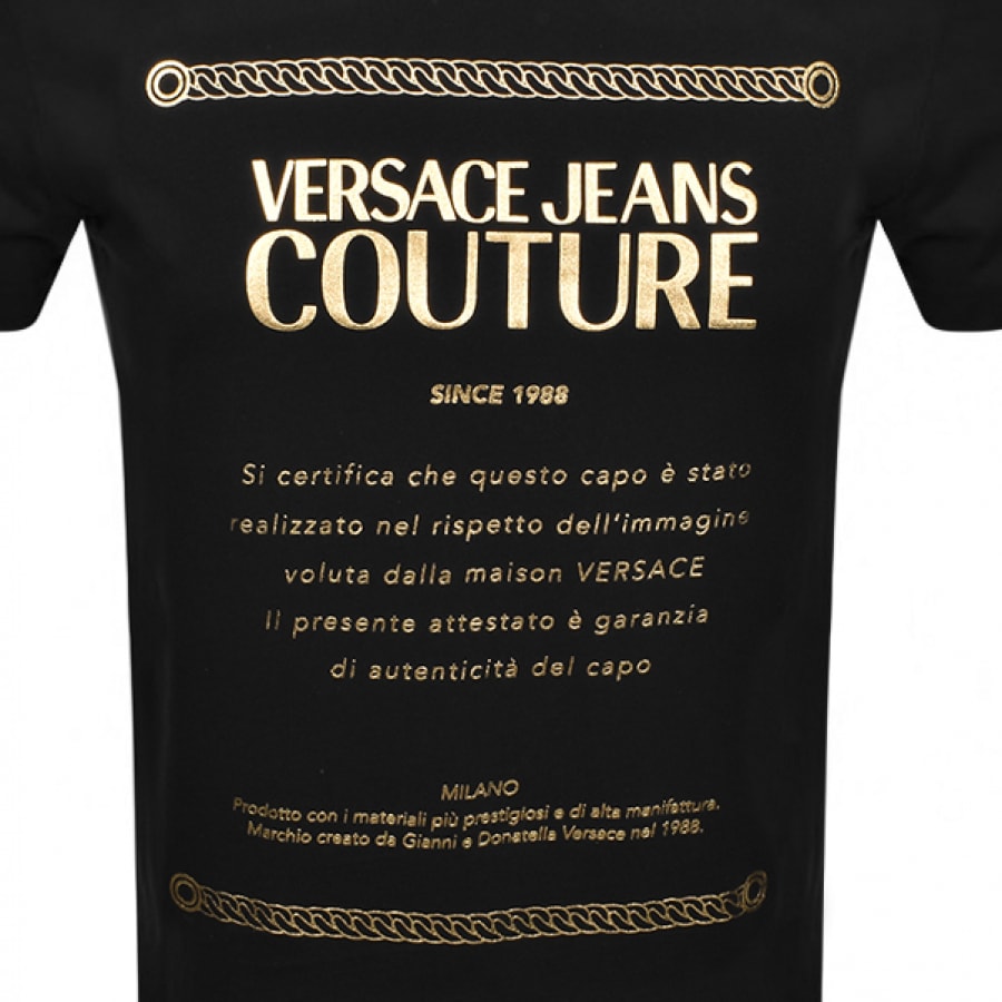 Alternative Image for ProductVersace Jeans Couture Foil Logo T Shirt Black3